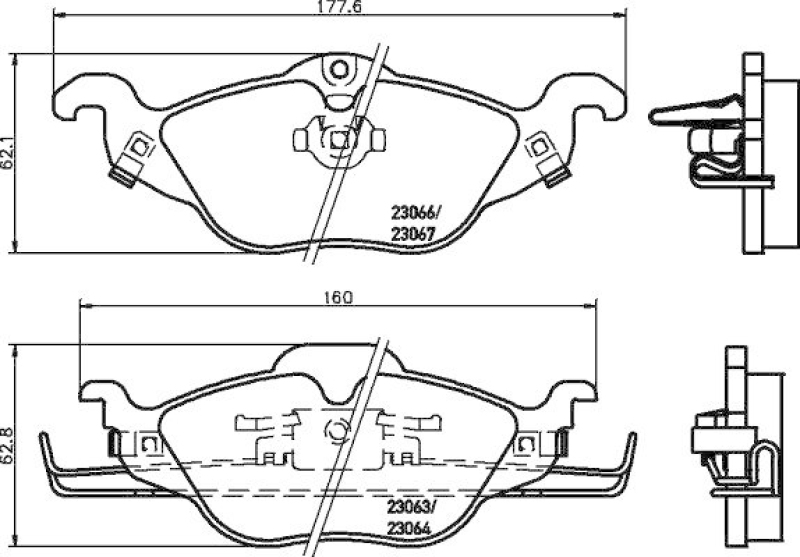 HELLA 8DB 355 008-571 Bremsbelagsatz, Scheibenbremsbelag f&uuml;r OPEL