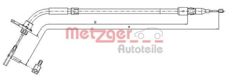 METZGER 10.9333 Seilzug, Feststellbremse f&uuml;r MB hinten links