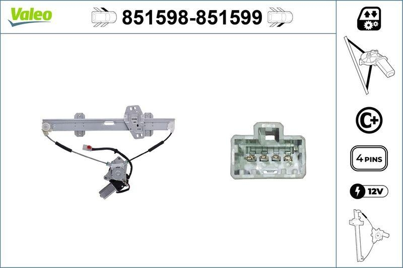 VALEO 851598 FensterheberHONDA CIVIC VI Break95>01 VL
