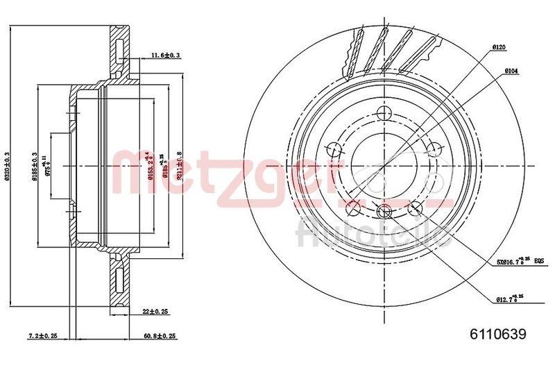 METZGER 6110639 Bremsscheibe Lack/Ks/Ms f&uuml;r BMW HA