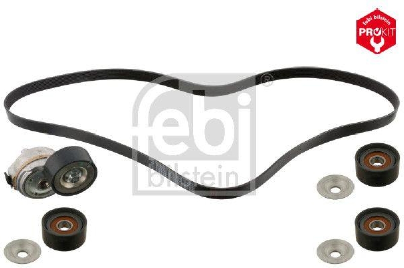 FEBI BILSTEIN 45968 Keilrippenriemensatz mit Riemenspanner und Umlenkrollen für Gebrauchsnr. für Keilrippenriemen