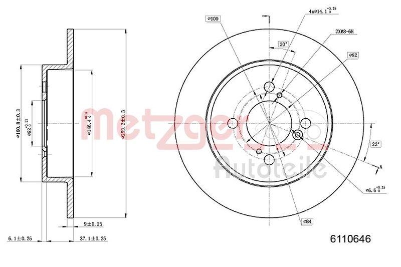 METZGER 6110646 Bremsscheibe Lack/Ks f&uuml;r SUZUKI HA