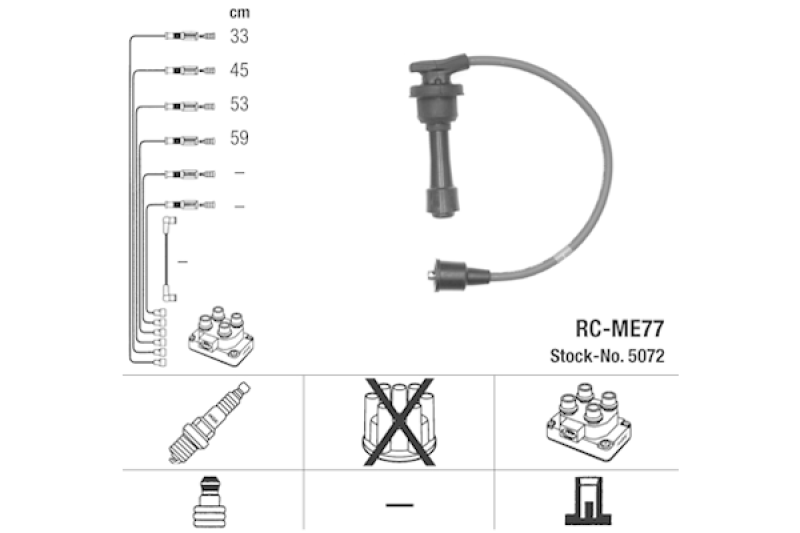 NGK 5072 Z&uuml;ndleitungssatz RC-ME77 |Z&uuml;ndkabel
