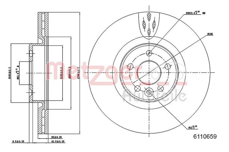 METZGER 6110659 Bremsscheibe Lack/Ks f&uuml;r VOLVO VA