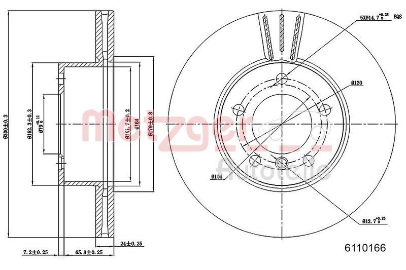 METZGER 6110166 Bremsscheibe Lack/Ks f&uuml;r BMW VA