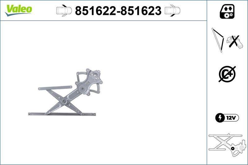 VALEO 851622 Toyota Tacoma 0510-Fensterheber Mecha VL