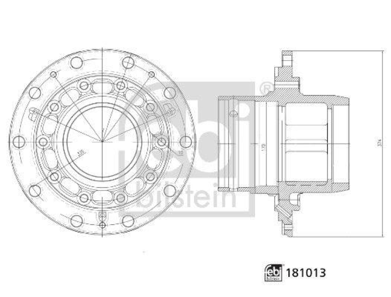 FEBI BILSTEIN 181013 Radnabe ohne Radlager für Mercedes-Benz
