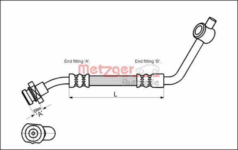 METZGER 4112529 Bremsschlauch f&uuml;r FORD/NISSAN