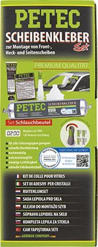 PETEC 83433 Scheibenkleber-Set schwarz 10ml