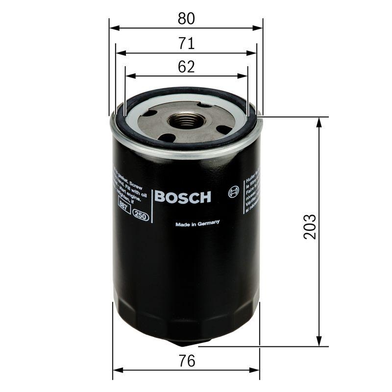 BOSCH 0 451 103 338 Ölfilter P3338 Ø 80mm Höhe 203mm