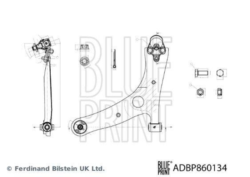 BLUE PRINT ADBP860134 Querlenker mit Lagern und Gelenk f&uuml;r TOYOTA