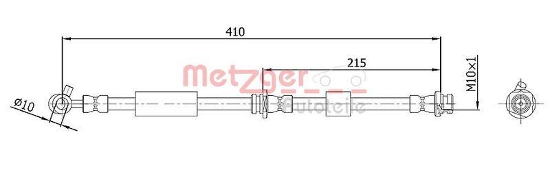 METZGER 4112536 Bremsschlauch f&uuml;r NISSAN VA links