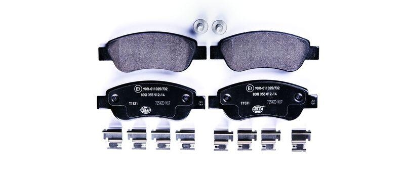 HELLA 8DB 355 012-141 Bremsbelagsatz, Scheibenbremsbelag f&uuml;r P.S.A/TOYOTA