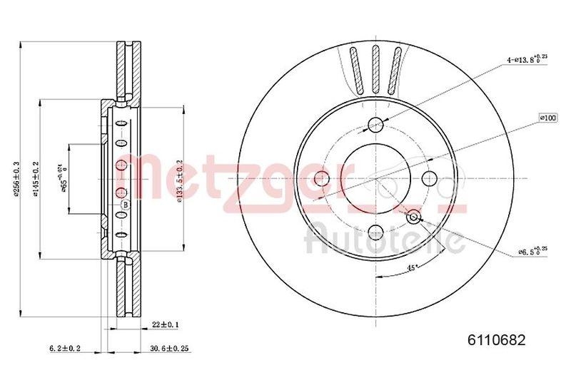 METZGER 6110682 Bremsscheibe Lack/Ks/Ms/Hc f&uuml;r SEAT/SKODA/VW VA