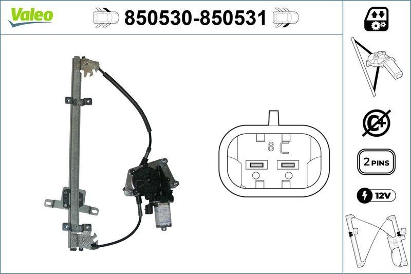 VALEO 850530 Fensterheber vorne links NISSAN Primera