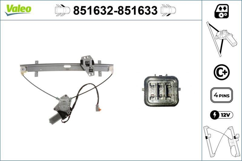 VALEO 851632 Honda Civic Hatchback Fensterheber VL