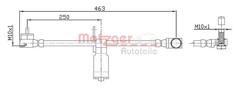 METZGER 4112540 Bremsschlauch für FORD VA links