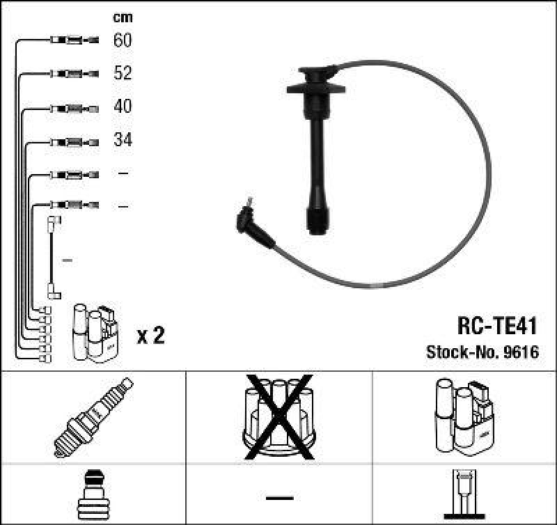 NGK 9616 Z&uuml;ndleitungssatz RC-TE41 |Z&uuml;ndkabel