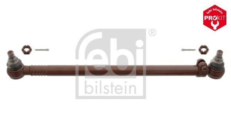 FEBI BILSTEIN 19043 Lenkstange mit Kronenmuttern und Splinten, vom Lenkgetriebe zum Lenkzwischenhebel 2. Achse f&uuml;r EVOBUS