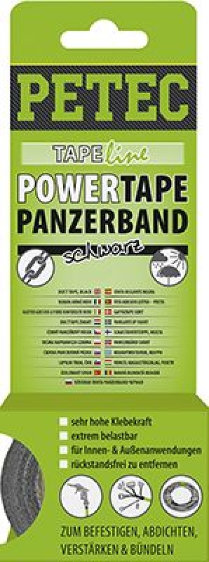 PETEC 86105 Klebeband Power Tape Panzerband schwarz 5m x 50mm