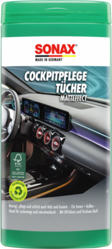 SONAX 04158410 Cockpitpflegetücher Matteffect Box 25 Stück