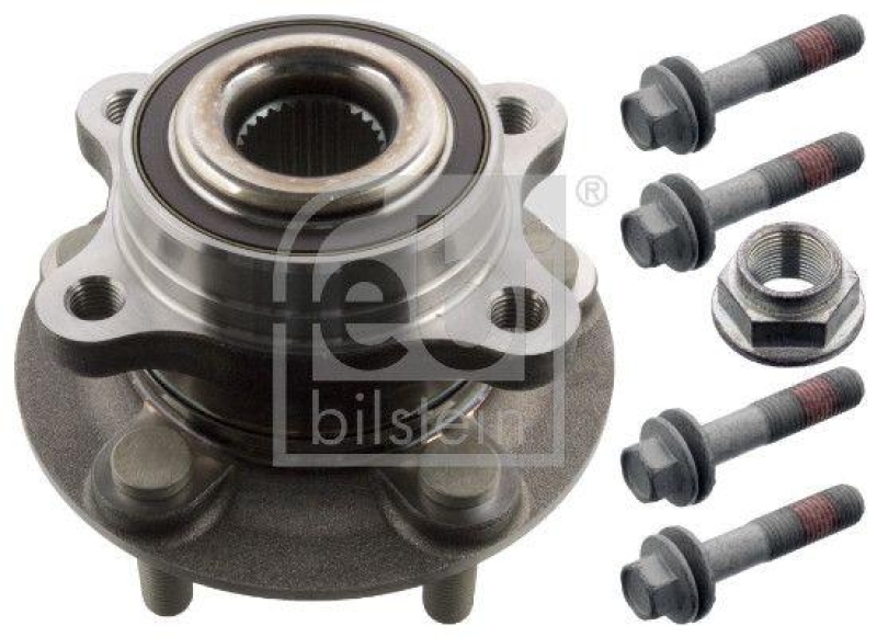 FEBI BILSTEIN 101376 Radlagersatz mit Radnabe, ABS-Impulsring und Anbaumaterial f&uuml;r Ford