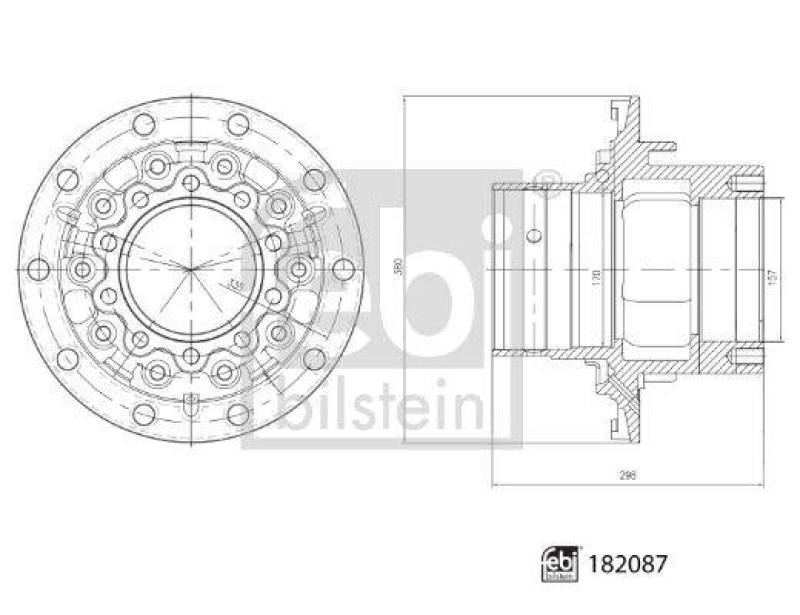 FEBI BILSTEIN 182087 Radnabe ohne Radlager f&uuml;r Mercedes-Benz