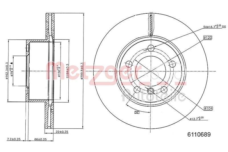 METZGER 6110689 Bremsscheibe Lack/Ks/Hc f&uuml;r BMW VA