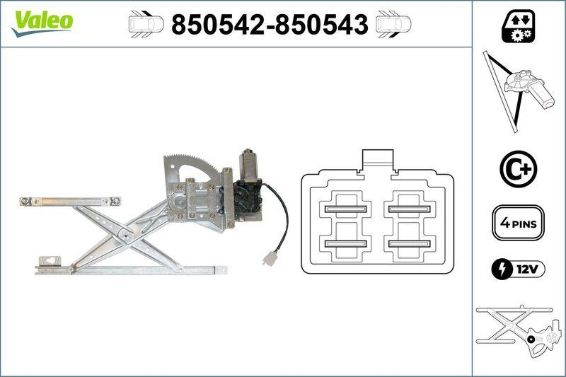VALEO 850542 Fensterheber vorne links HONDA Civic