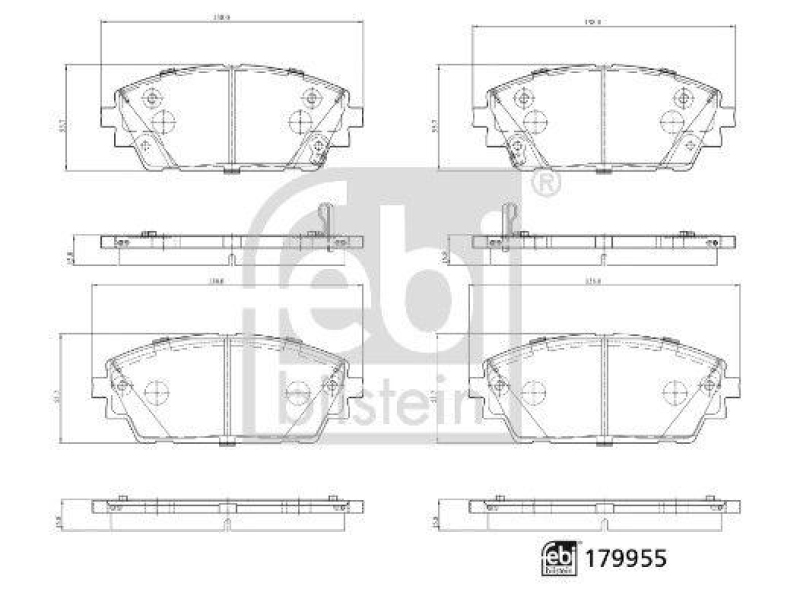 FEBI BILSTEIN 179955 Bremsbelagsatz mit Befestigungsmaterial f&uuml;r MAZDA