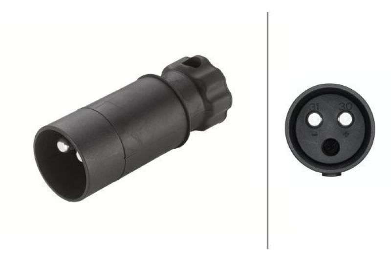 HELLA 8JA 001 931-081 Stecker, 2 polig Kunststoff