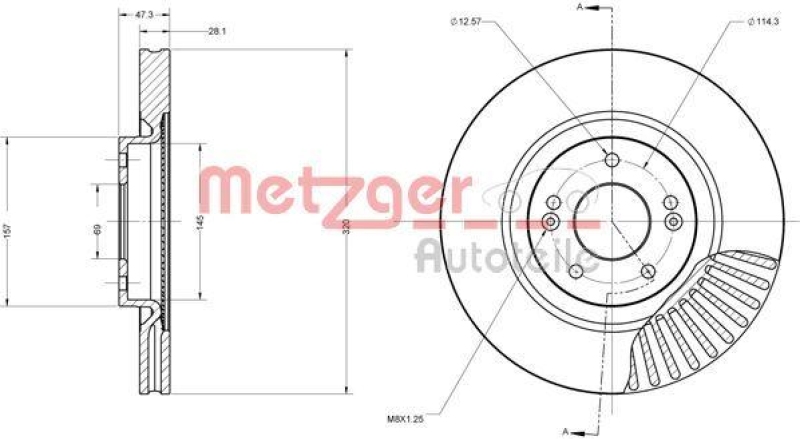 METZGER 6110695 Bremsscheibe Lack/Ks f&uuml;r HYUNDAI VA