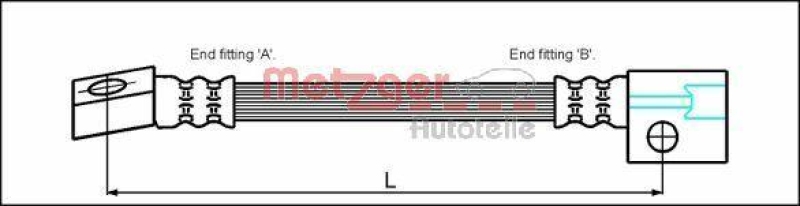 METZGER 4112811 Bremsschlauch f&uuml;r BEDFORD/OPEL/VAUXHALL VA links