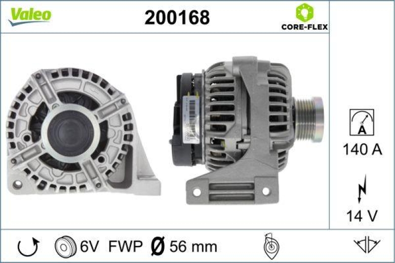 VALEO 200168 Generator - CORE-FLEX - VOLVO S40