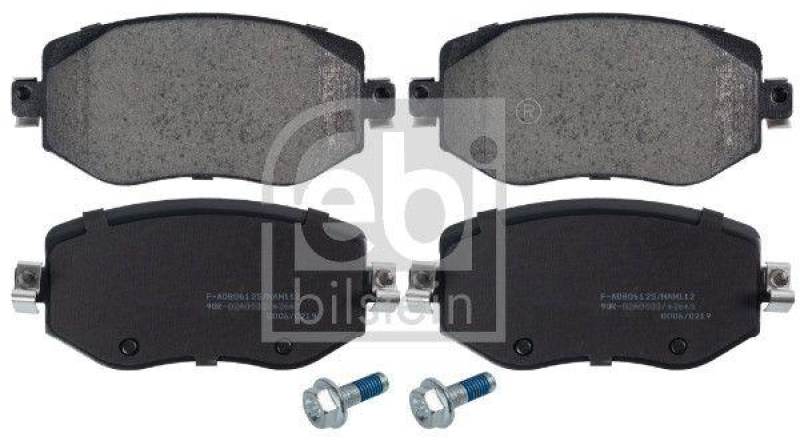 FEBI BILSTEIN 116245 Bremsbelagsatz mit Befestigungsschrauben f&uuml;r Renault