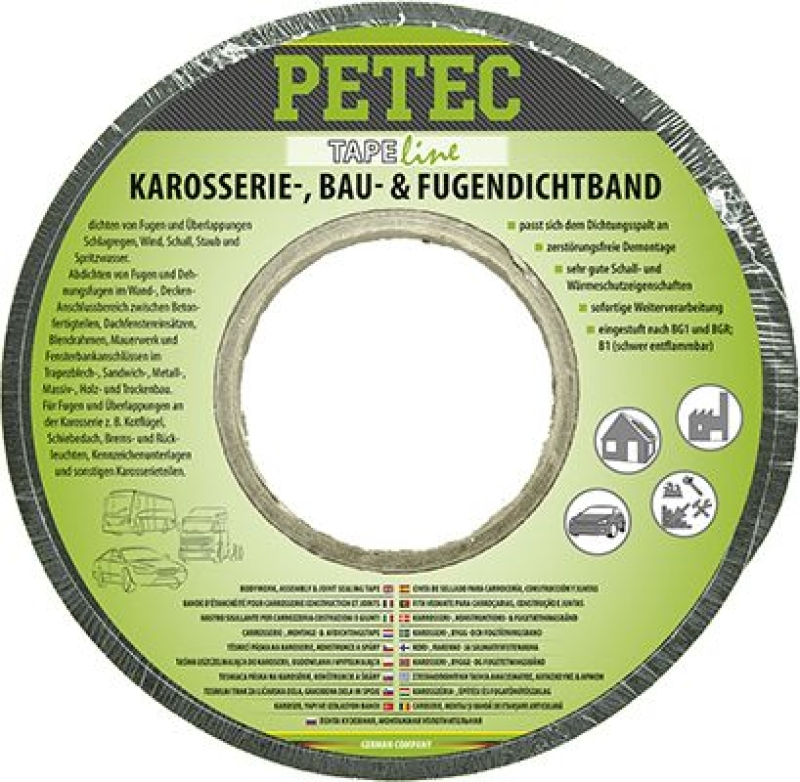 PETEC 87430 Karosserie- Bau-& Fugendichtband schwarz 56 m x 15 mm x 5-12 mm
