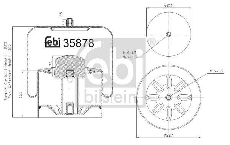 FEBI BILSTEIN 35878 Luftfederbalg mit Stahlkolben für Mercedes-Benz