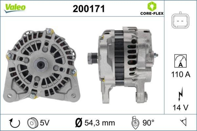 VALEO 200171 Generator - CORE-FLEX - RENAULT Clio