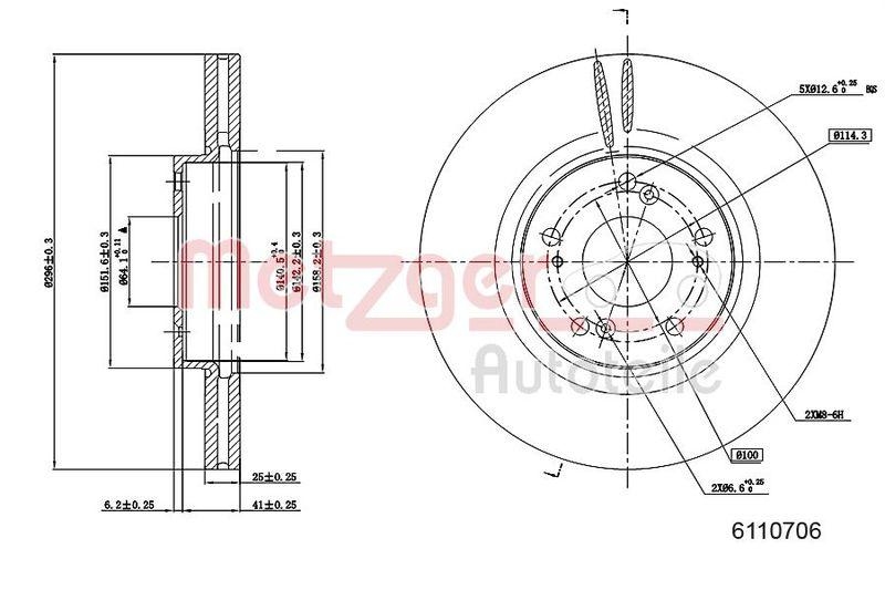 METZGER 6110706 Bremsscheibe Lack/Ks f&uuml;r HONDA VA