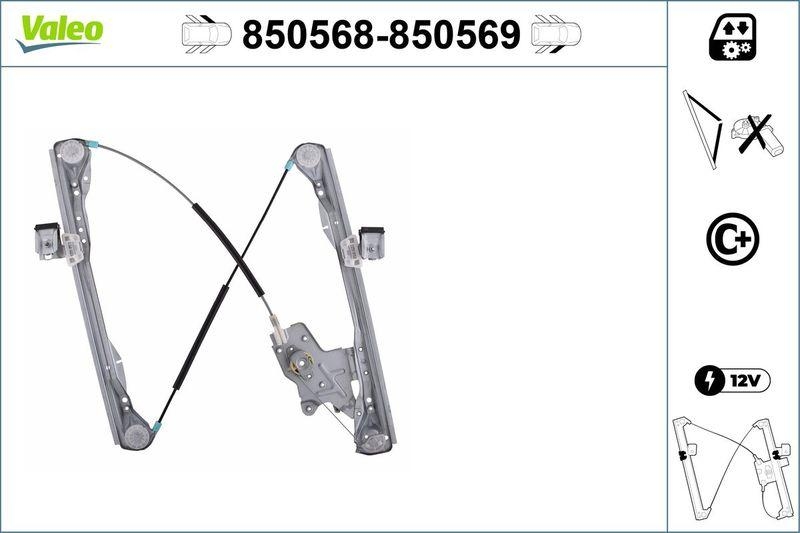 VALEO 850568 Fensterheber (ohne Motor) vorne links FORD Focus