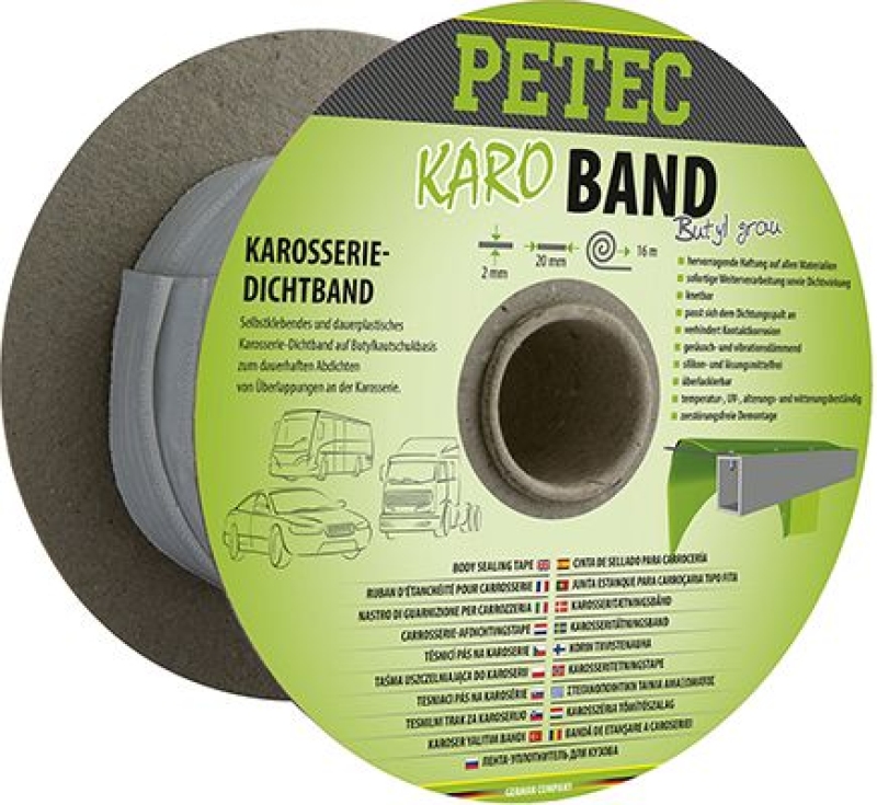 PETEC 87520 Dichtstoff Karo-Band grau 2mm x 20mm x 16m