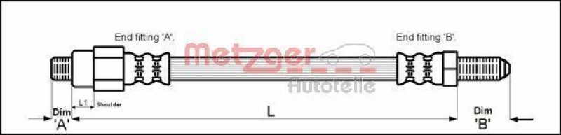 METZGER 4113239 Bremsschlauch f&uuml;r ALFA HA