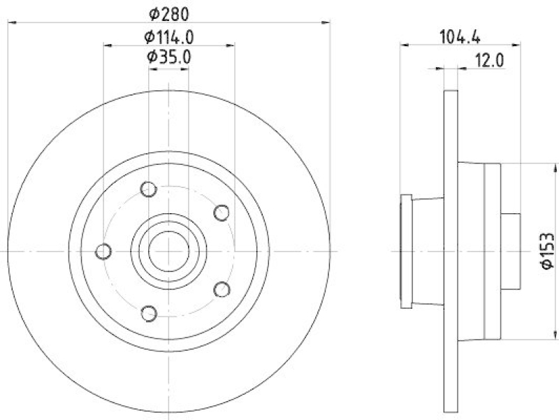 HELLA 8DD 355 125-281 Bremsscheibe f&uuml;r OPEL/RENAULT