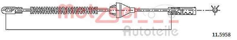 METZGER 11.5958 Seilzug, Feststellbremse f&uuml;r OPEL hinten links/rechts