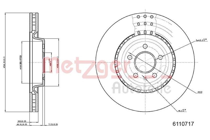 METZGER 6110717 Bremsscheibe Lack/Ks/Hc f&uuml;r AUDI/PORSCHE VA