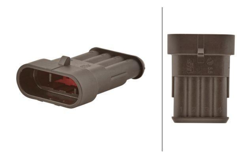 HELLA 8JA 746 183-042 Steckgehäuse, 4 polig Parallelverbinder
