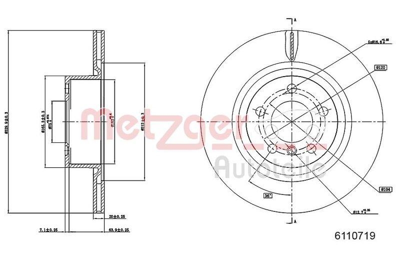 METZGER 6110719 Bremsscheibe Lack/Ks f&uuml;r BMW HA
