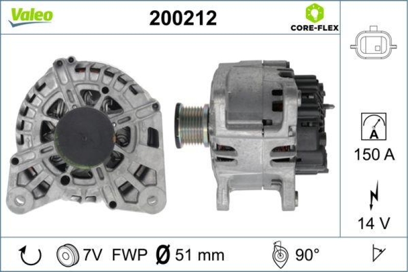 VALEO 200212 Generator - CORE-FLEX - DACIA Dokker