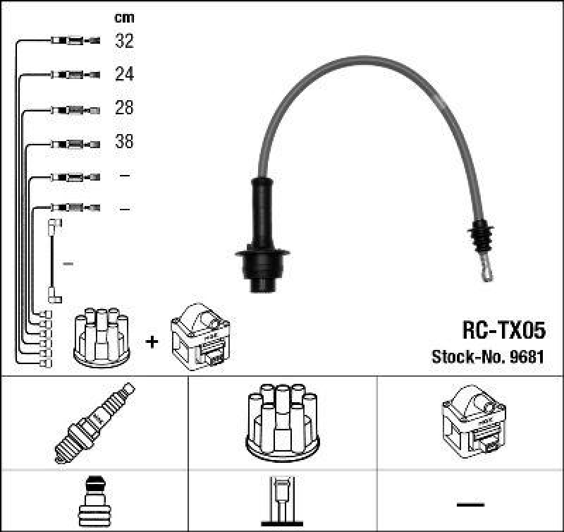 NGK 9681 Z&uuml;ndleitungssatz RC-TX05 |Z&uuml;ndkabel