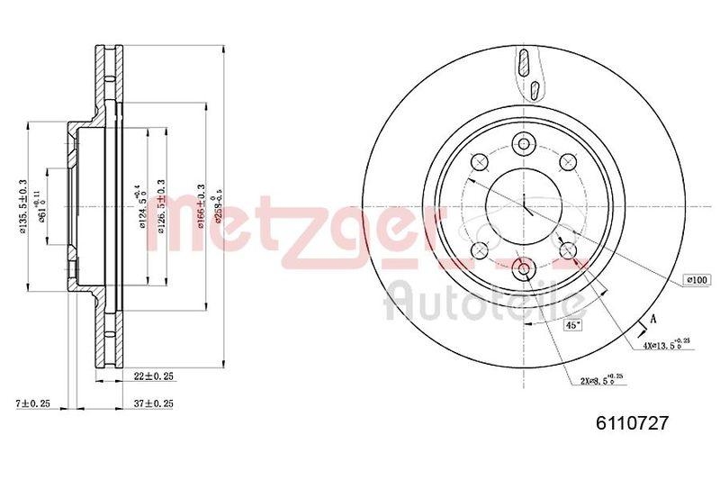METZGER 6110727 Bremsscheibe Lack/Ks/Ms/Hc f&uuml;r RENAULT VA